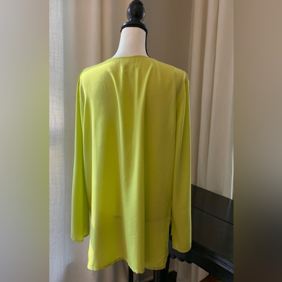 Michael Kors Zip Front Green Blouse - Picture 3 of 5